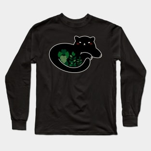 Cute Cat Design ‚Plant Lover‘ | Kawaii Black Cat | Handmade Design | By Atelier Serakara Long Sleeve T-Shirt